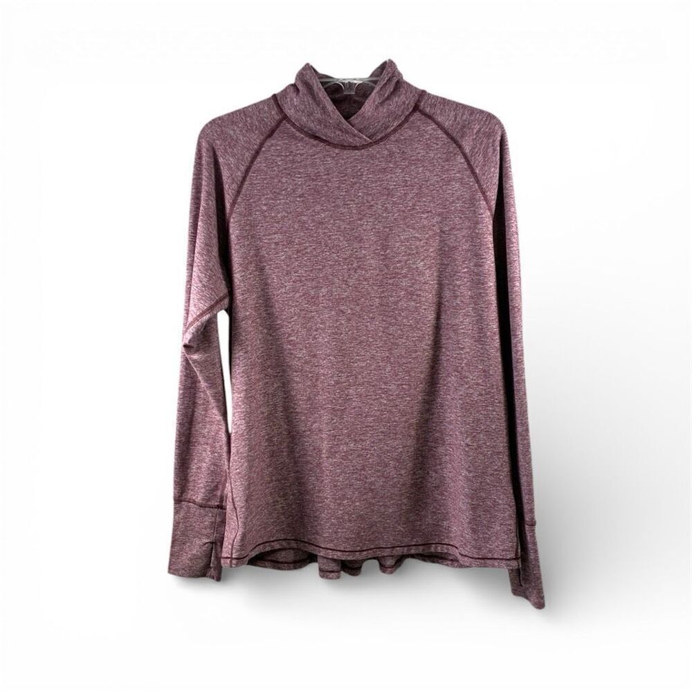 Lululemon Warm your Core Long Sleeve Tee in Heathered Bordeaux Size 12